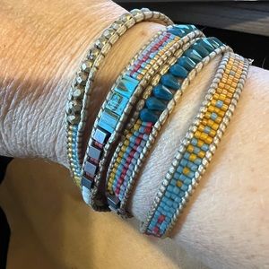 Handcrafted wrap beaded bracelet. Approximately 7 inches long